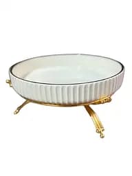 Керамическое блюдо 1574B для сервировки с декоративной подставкой 28 см