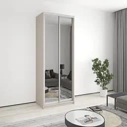 Шкаф-купе двухдверный MebelStar Стандарт AL 2 Зеркала 90x60x240 см Кашемир (MBS-3878)