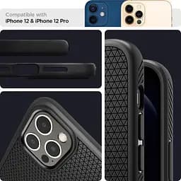Чехол Spigen Liquid Air для iPhone 12 Pro/12 Matte Black (ACS01701) + защитное стекло - мініатюра 13