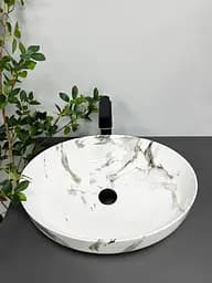 Умивальник VBI Udine carrara shiny gloss накладний VBI-012101, Мармур - мініатюра 3