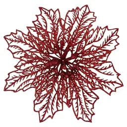 Ялинкова іграшка MIS LT Квітка Різдвяник павутинка-2 17х17х4 см червоний