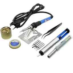 Паяльний набір WEP 947-III: паяльник з вимикачем 60W, рег. t 200-450 гр C, жала 900M 6 шт., інструменти та розхідники в кейсі