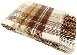 Плед вовняній Vladi Ельф 200х220 бежево-кориченво-теракотовий (1115)