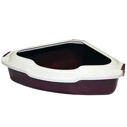 Туалет для котів Croci Miagolo кутовий з бортиком 55х42х16 см бордовий