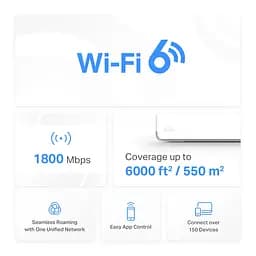 Система WiFi-Mesh Halo H70X AX1800, 3xGE LAN/WAN, 2мод Mercusys teh0017212 - мініатюра 5