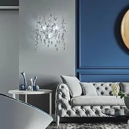 Вишукане срібне бра DIAMINA з кришталевим камінням Арт. W33007/2 S CH Line F