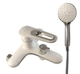 Смеситель для ванны литой короткий гусак белый/хром Ø35 Frap 1/10 F3249 Белый