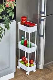 Етажерка 3-х ярусна Violet House 6020 Honeycomb WHITE 17х27х73 см (7040717)