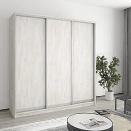 Шкаф-купе трехдверный MebelStar Стандарт AL 3ДСП 200x60x210 см Аляска серый (MBS-2886)