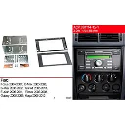 Перехідна рамка Ford Transit, Focus, C-Max, S-Max, Fusion, Fiesta, Galaxy, Kuga ACV 391114-15-1 - мініатюра 2