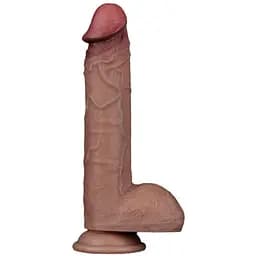 Фалоімітатор Dual Layered Silicone Nature Cock 9'' 23.5 см коричневий