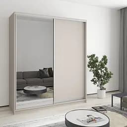 Шафа-купе дводверна MebelStar Уні AL ДСП/Дзеркало 180x45x210 см Кашемір (MBS-2622)