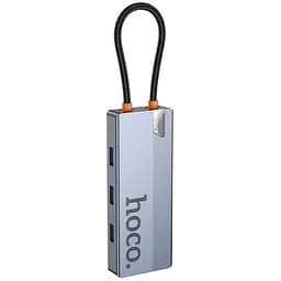 Порт-репликатор мультиадаптер Hoco HB50 Wow 5-in-1 multi-function converter (HDTV+PD+Usb 3.0x3)