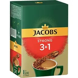 Кофейный напиток Jacobs 3 в 1 Strong, 12.9 г х 24 шт.
