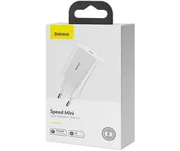Мережевий зарядний пристрій Baseus Speed Mini PD Charger 20W (CCFS-SN02) White [67420] - мініатюра 10