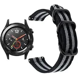 Нейлоновий ремінець Primo Traveller для годинника Huawei Watch 2 Black Grey