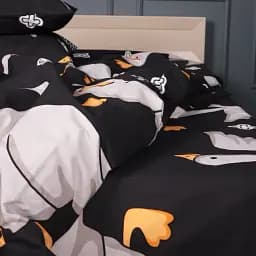 Простыня MirSon Ranforce Elite 17-0692 Welcome Back 220x240 см черная с принтом (2200010455045)