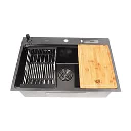 Чорна кухонна мийка з нержавійки 1.5 мм багатофункціональна Nett NB-7048