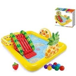 Дитячий ігровий центр Intex 57158 Веселий фрукт з гіркою 244 x 191 x 91 см 493 л