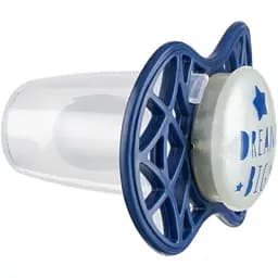 Пустушка Nuvita 7085 Air55 Cool симетрична 6m+ DREAM BIG світиться у темряві темно-синя NV7085GBM