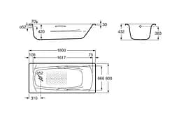 Ванна сталева Roca Seng 180x80 A220070001 - мініатюра 2