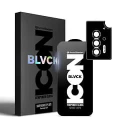 Комплект захисних скла для Samsung Galaxy S25 5G, Supreme Plus Black Icon, загартоване повноекранне 3D скло на екран і скло на камеру, протиударне 9H, ультратонке, з олеофобним і жировідштовхуючим покриттям, ArmorStandart (ARM85453)