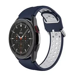Ремінець для Samsung Galaxy Watch 5 40mm - синьо-білий ширина кріплення 20мм силікон Watchbands Galaxy Uniq (W40-4WB17478069) - мініатюра 2
