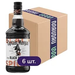 Упаковка ромового напою Captain Morgan Black Spiced 40% 4.2 л (0.7 л х 6 шт.)
