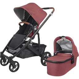 Прогулянкова коляска Uppababy Cruz V2 - Lucy + люлька Uppababy Carrycot Lucy Rosewood Melange Carbon Frame