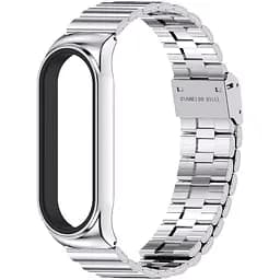 Ремешок MiJobs для фитнес-браслета Xiaomi Mi Band 3 и 4 с застежкой серебристый