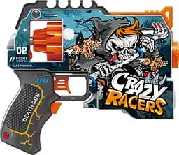 Пистолет BH104 Turbo & Fast с автоматическим барабаном с мягкими патронами 12шт "Шальные гонщики" (6955048161104)