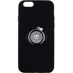 Чохол-накладка Shengo Soft-touch holder TPU Case iPhone 6/6S Black