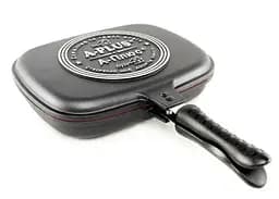 Качественная универсальная алюминиевая сковорода-гриль A-Plus 32см антипригарная для гриля и жарки