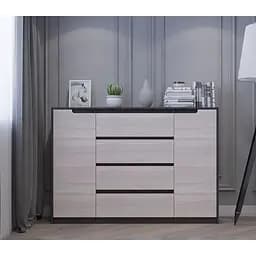 Комод у вітальню Еверест Мікс-3 телескопи 140х38х97 см Венге/Дуб молочний (DTM-2007)