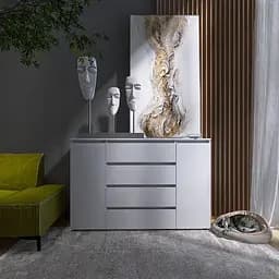 Комод для дома Эверест КЛ-4 Лайт Телескопические 140х38х93 см нимфея альба (EVR-4646)