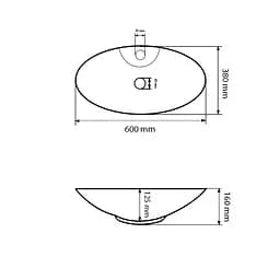 Умивальник VBI Carovilli white накладний VBI-015504, Білий - мініатюра 3