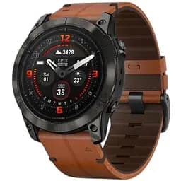Смарт-годинник Garmin Epix Pro 2 Sapphire 51 mm Carbon G. DLC Tit. with Chestnut L. Band (010-02804-30)