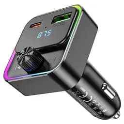 FM-трансмітер Hoco E81 Fantasy PD30W+QC3.0 car BT FM transmitter Чорний