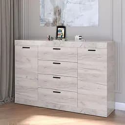 Великий комод Еверест на 4 ящика Соната-8 140х38х94 дуб крафт білий (EVR-2707)