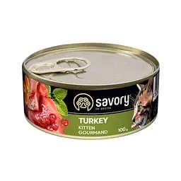 Вологий корм Savory для кошенят, з індичкою, 100 г