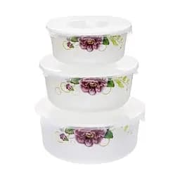 Набір салатників Lumines 6616 HDW-3B бузкова півонія 3 предмети 88181