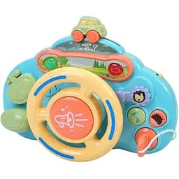 Детский автотренажер YL201-1 с музыкой, светом и звуками 23 см голубой