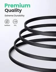 Патч корд UGREEN мережевий кабель 40 Гбіт\с 2000 МГц Ethernet RJ45 Cat 8 плоский 1М Black (NW134) - мініатюра 5