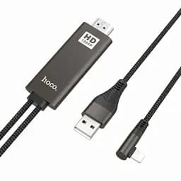 Кабель адаптер HOCO UA14, Lightning HDMI USB, довжина 2 м, передача зображення, підтримка HD - мініатюра 6