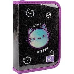 Пенал Yes Mysterious Cats HP-04 твердый одинарный с двумя клапанами черный (533583)