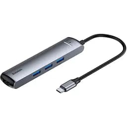 USB-хаб Baseus Mechanical Eye 6-in-1 Type-C to 3xUSB3.0+RJ-45+HDXiaomi CAHUB-J0G Grey