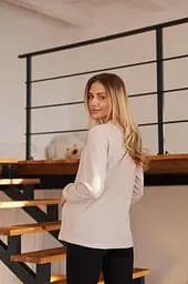 Лонгслів для вагітних з трикотажу Wien розмір L-XL (46-48) Lullababe Бежевий - мініатюра 6