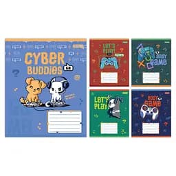 Тетради ученические 12 листов линия 1B Let's Play, 25 шт. в упаковке