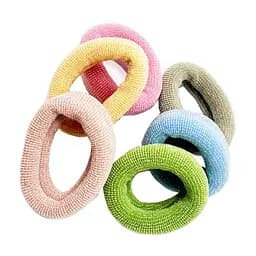 Набір резинок для волосся "Люрекс" La-beauty 0307-973-1, 6 штук, різнокольорові