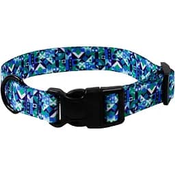 Нашийник для собак Lucky Pet Геометрія блакитна капроновий 35-45х2.5 см